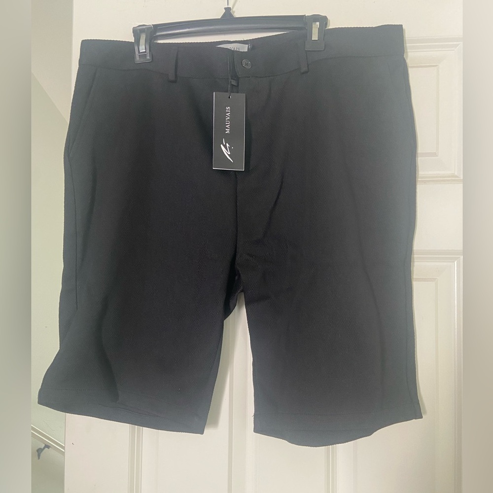 Mauvais Black Flat Front Men's Shorts